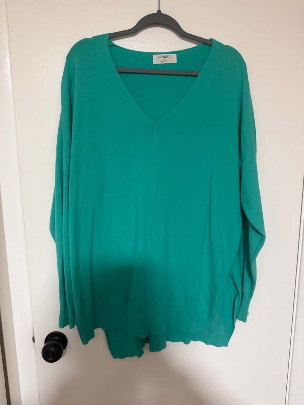 Zenana Outfitters Teal V-Neck Pullover Sweater